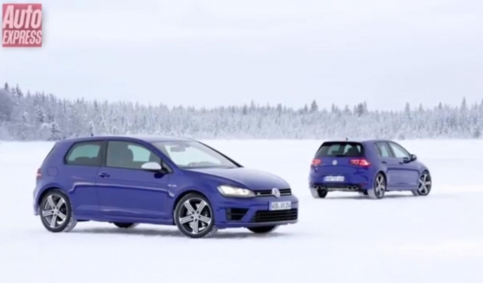 Volkswagen Golf R, testat pe un lac îngheţat