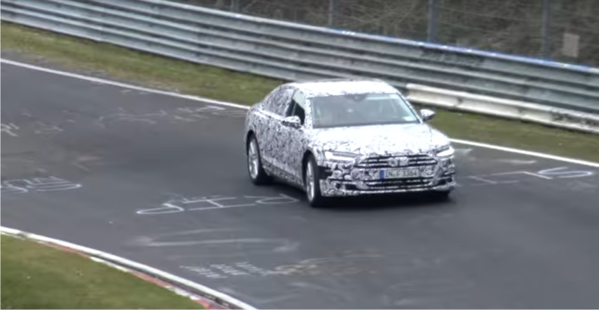 Noul Audi A8 spionat la Nürburgring : VIDEO